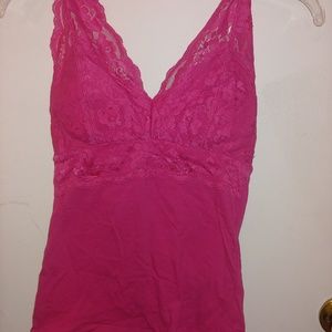 Pink lacy haltertop